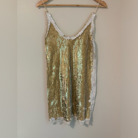 Free People- Seeing double Sequin slip dress - Picture 11 of 16